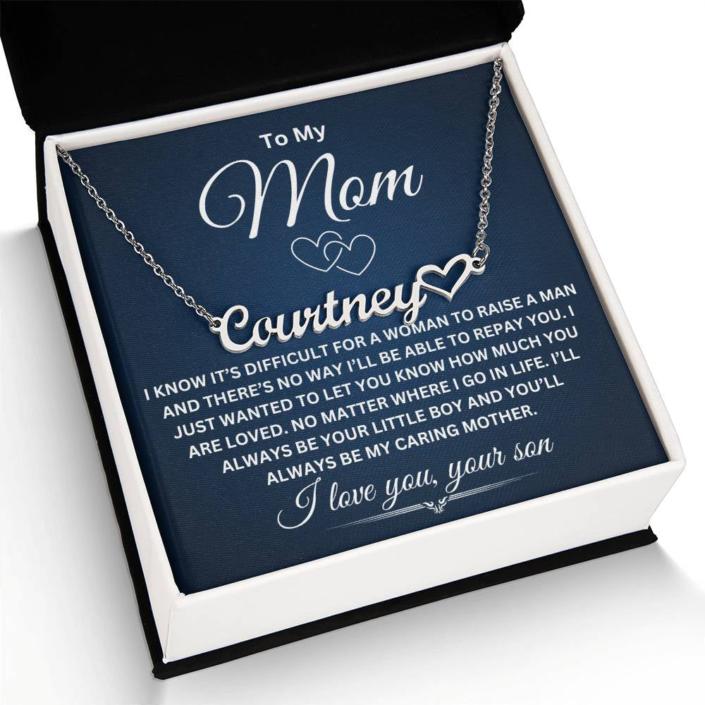 To My Mom | Customized Heart Name Necklace