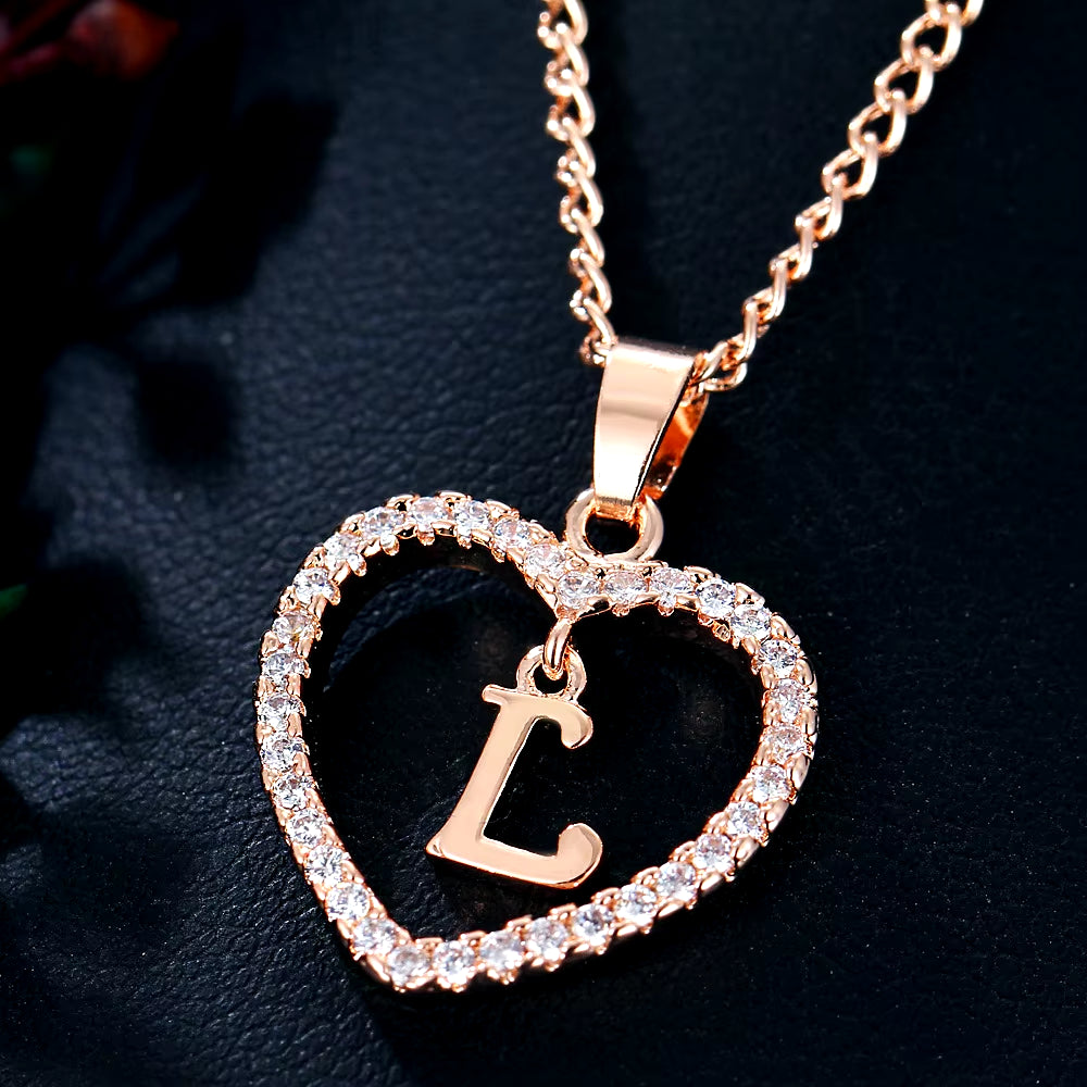 Letter Necklace 26 Letter Zircon Love Necklace Jewelry Love Pendant