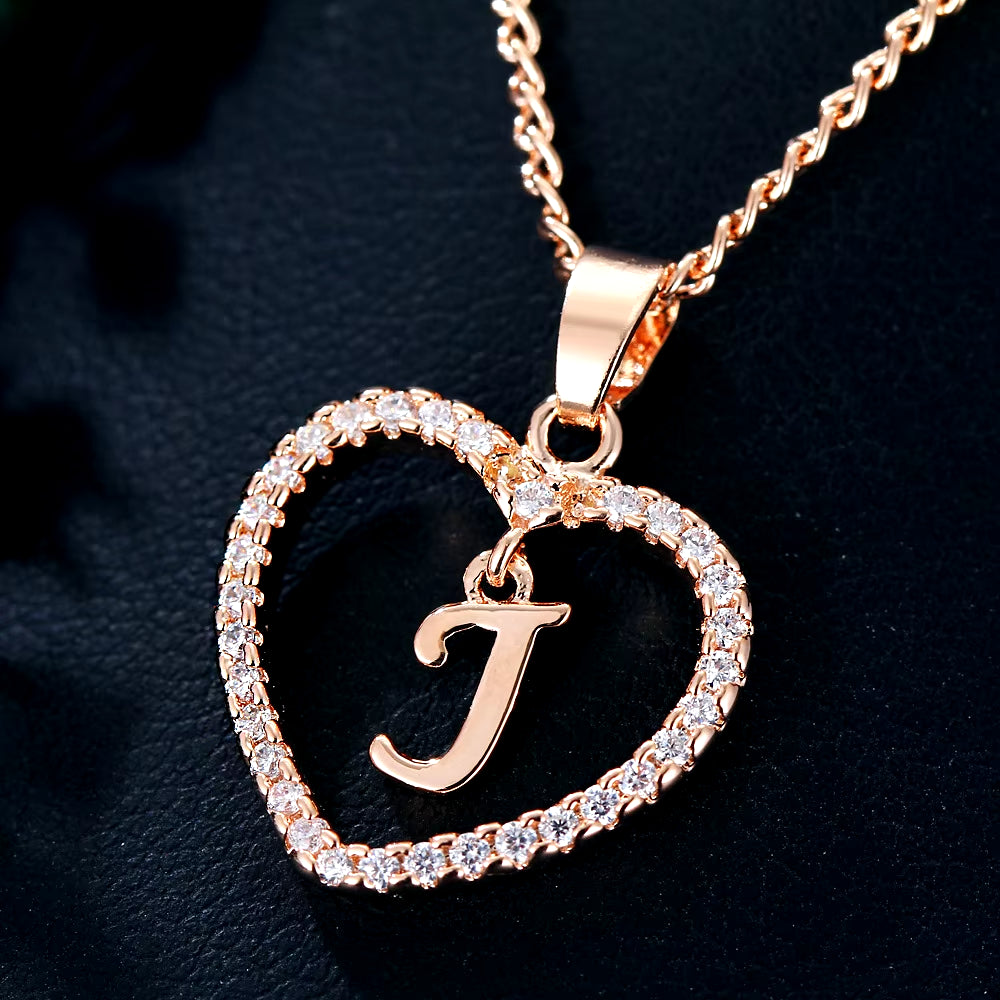 Letter Necklace 26 Letter Zircon Love Necklace Jewelry Love Pendant