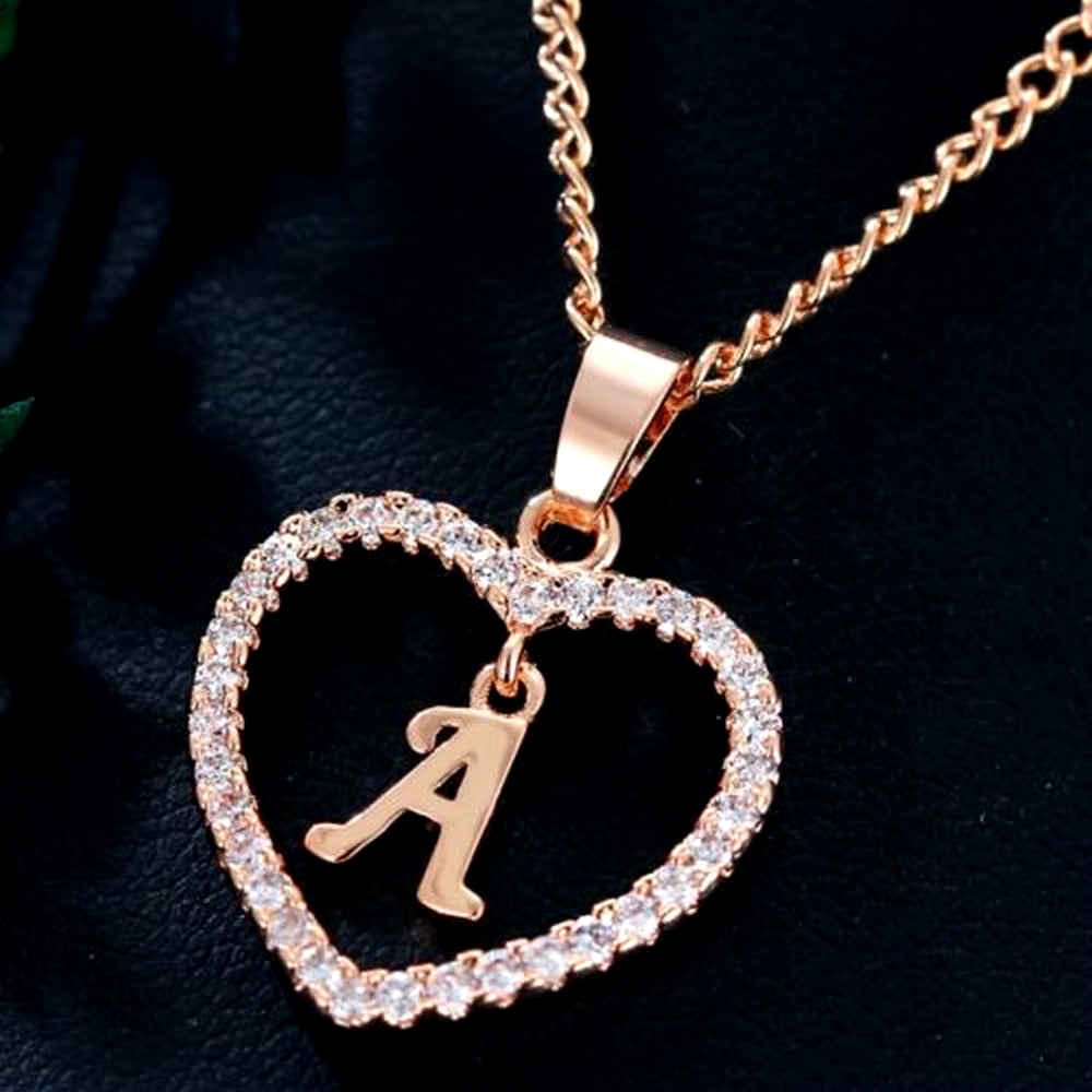 Letter Necklace 26 Letter Zircon Love Necklace Jewelry Love Pendant