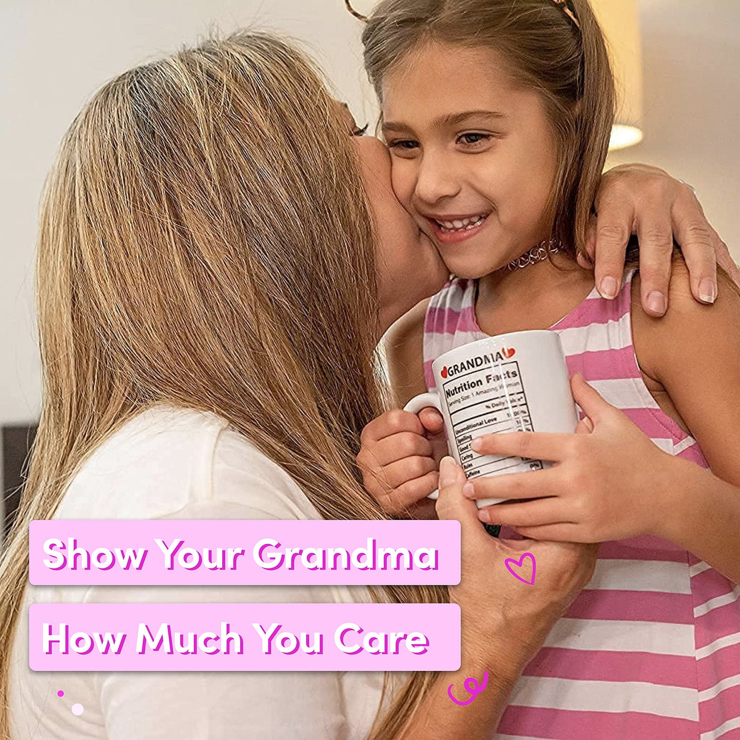 Mother'S Day Gifts for Grandma - Grandma Mothers Day Gifts - Grandma Mug with "Nutrition Facts" - Perfect Grandma Gifts for Grandma