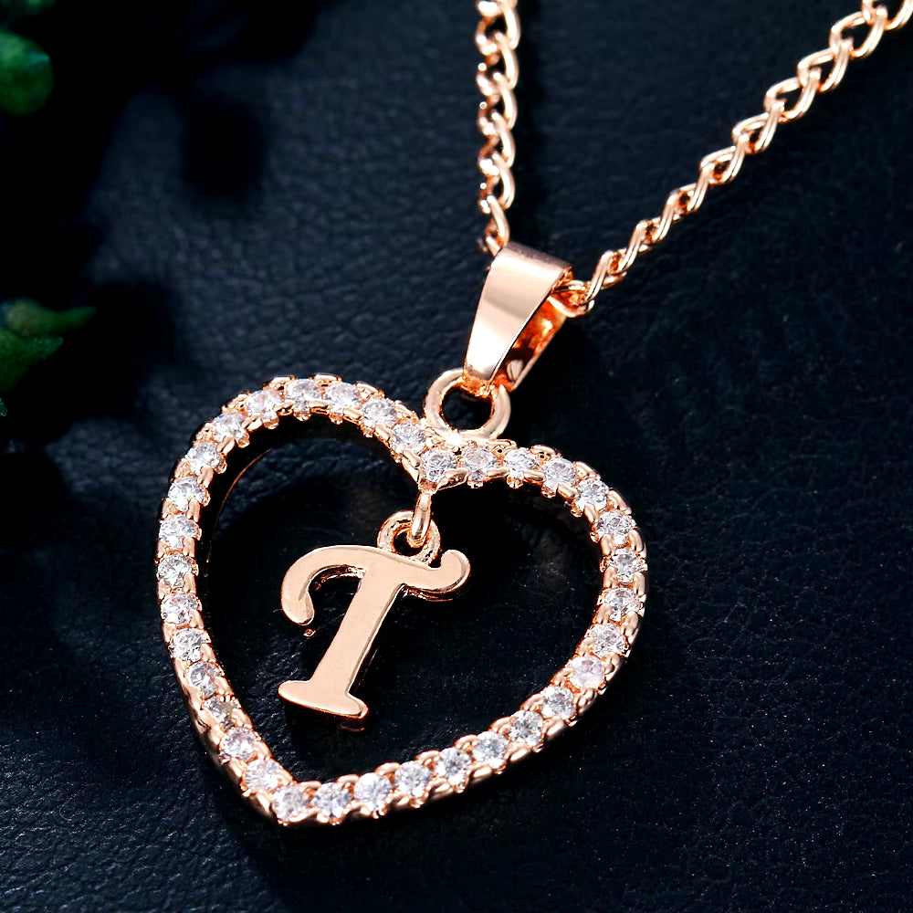 Letter Necklace 26 Letter Zircon Love Necklace Jewelry Love Pendant