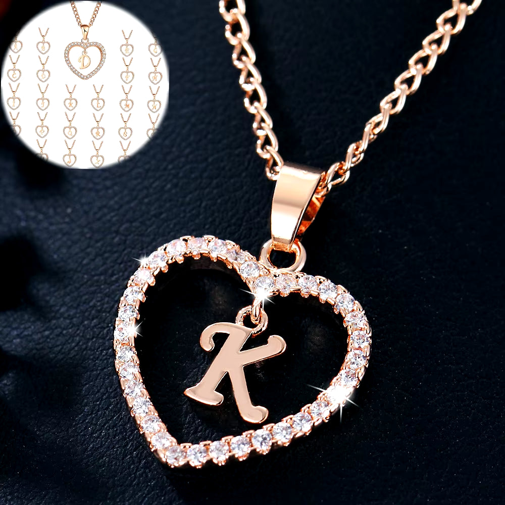 Letter Necklace 26 Letter Zircon Love Necklace Jewelry Love Pendant