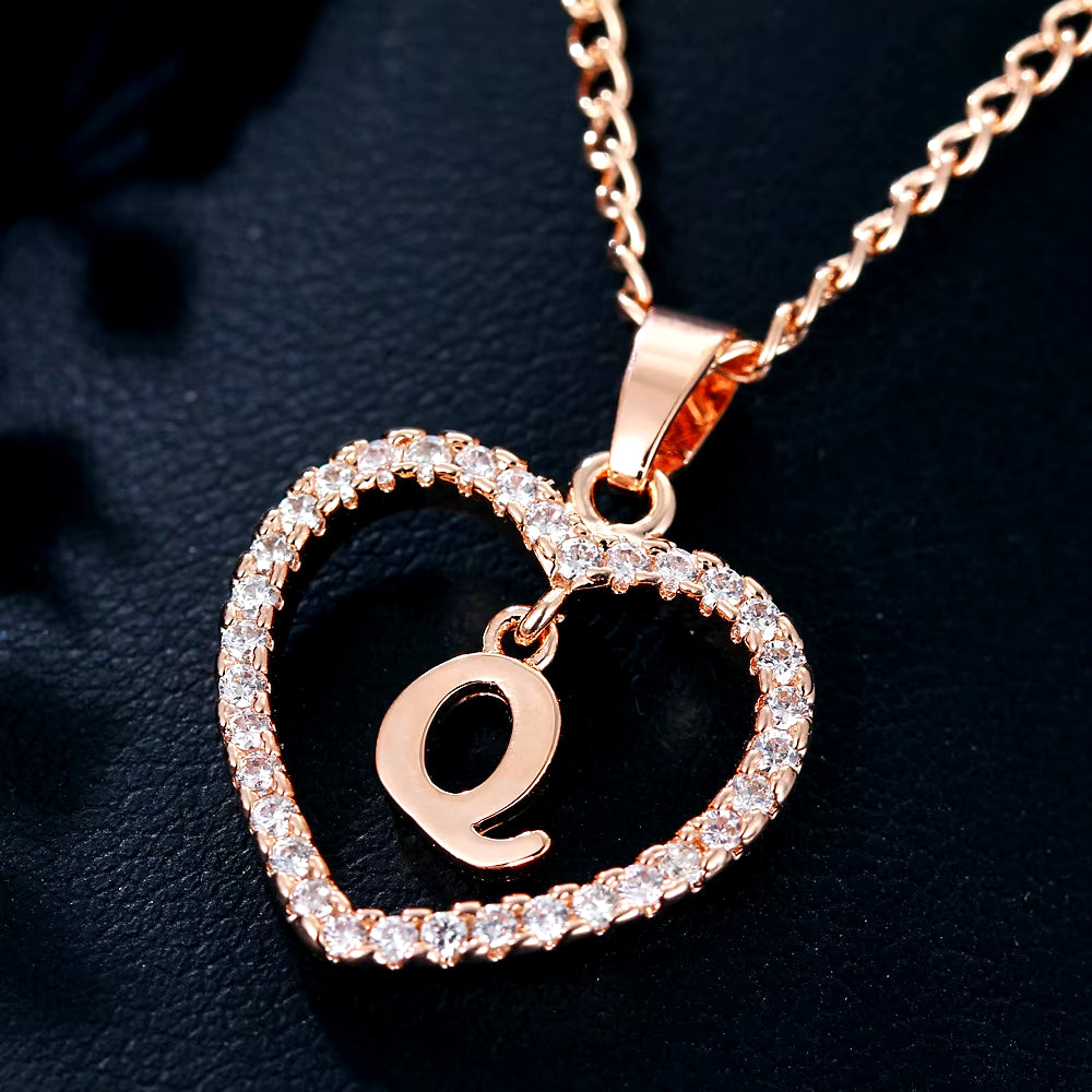 Letter Necklace 26 Letter Zircon Love Necklace Jewelry Love Pendant