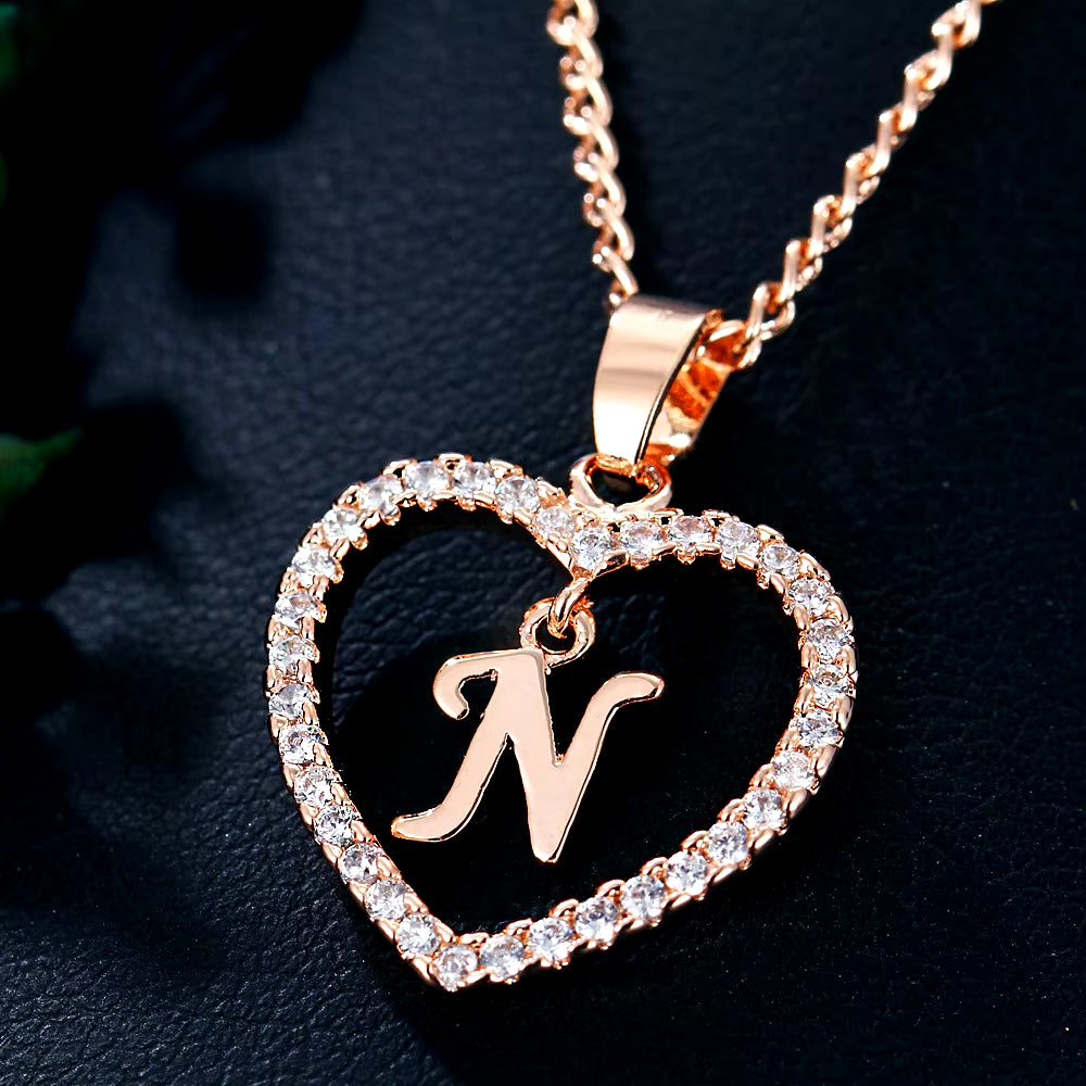 Letter Necklace 26 Letter Zircon Love Necklace Jewelry Love Pendant