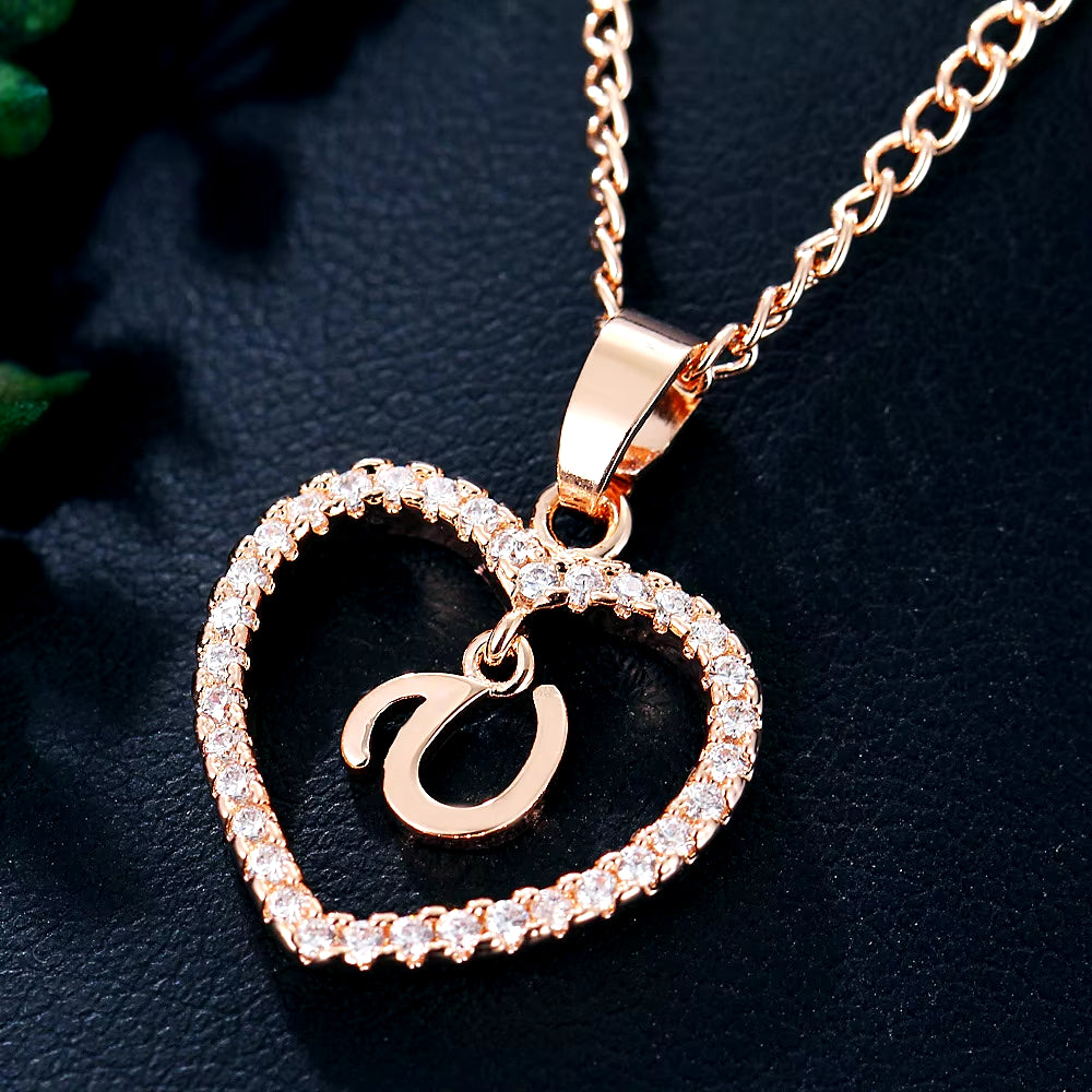 Letter Necklace 26 Letter Zircon Love Necklace Jewelry Love Pendant